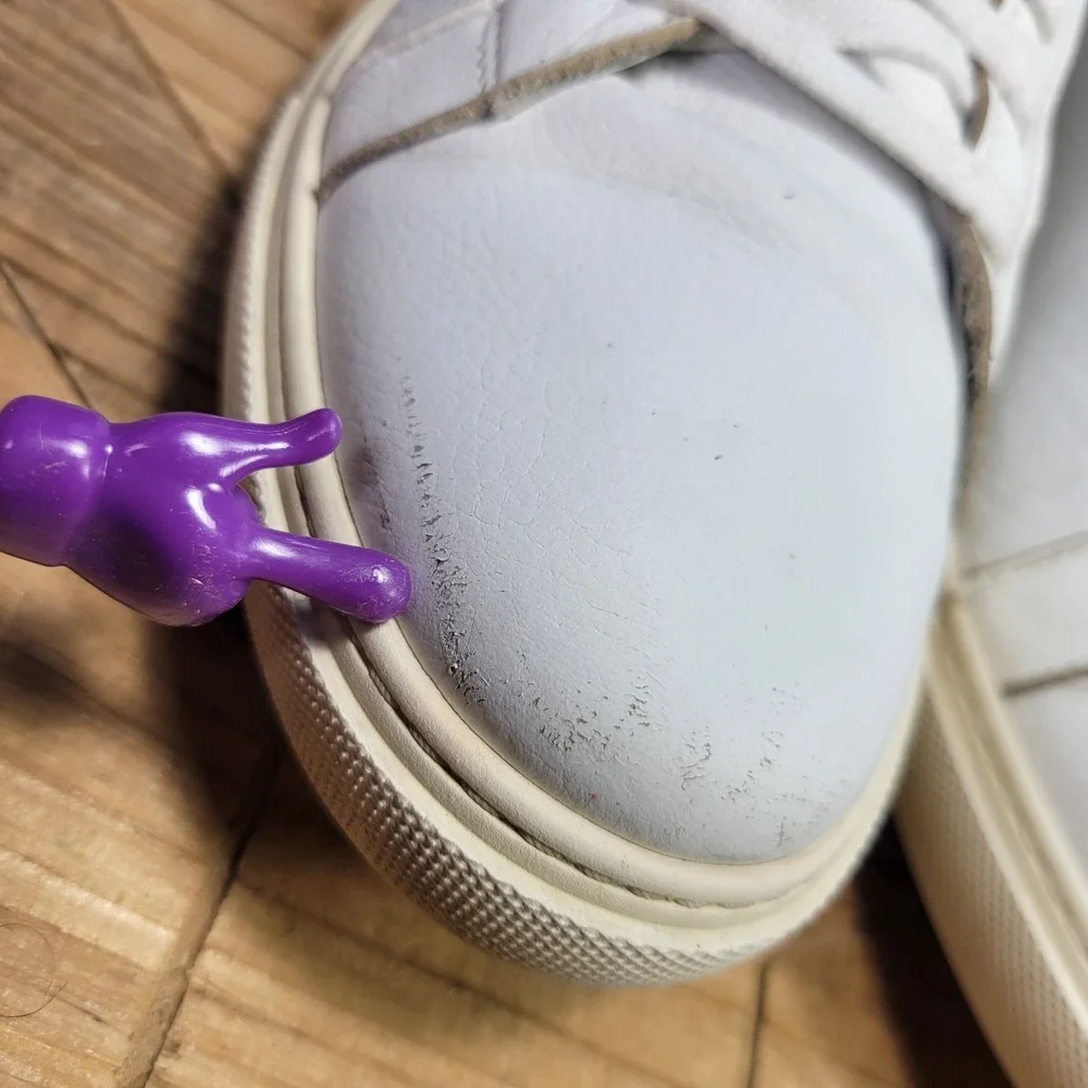 Allen Edmonds Mens 11 D Courtside White Leather Shoes Sneakers Lace Up‎ 3580 - Picture 5 of 16